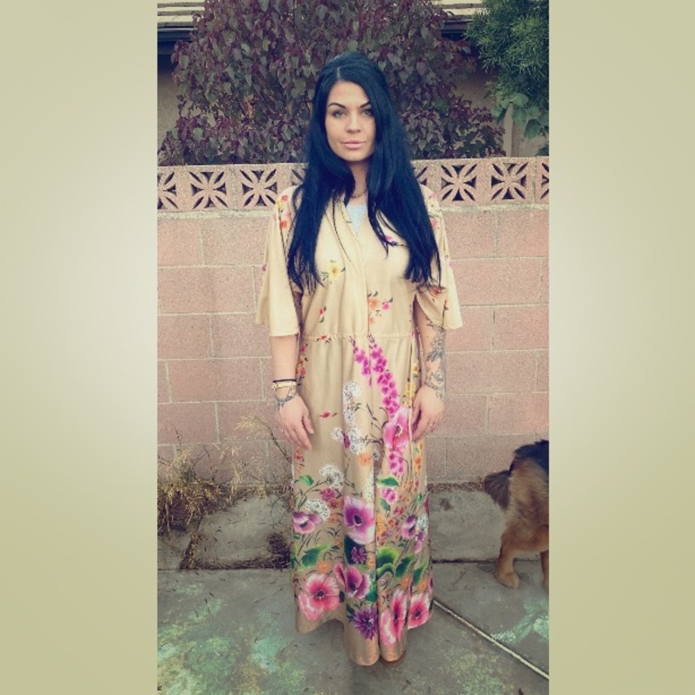 Long vintage floral robe